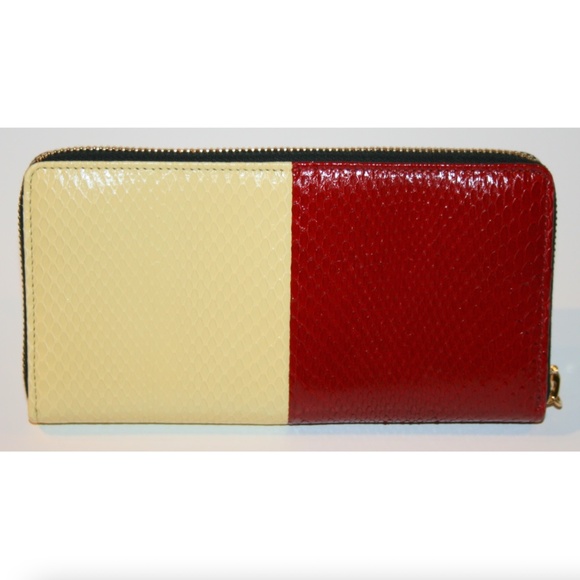 Gucci Zumi GG Horsebit Python Red Zip Around Wallet - Picture 2 of 5